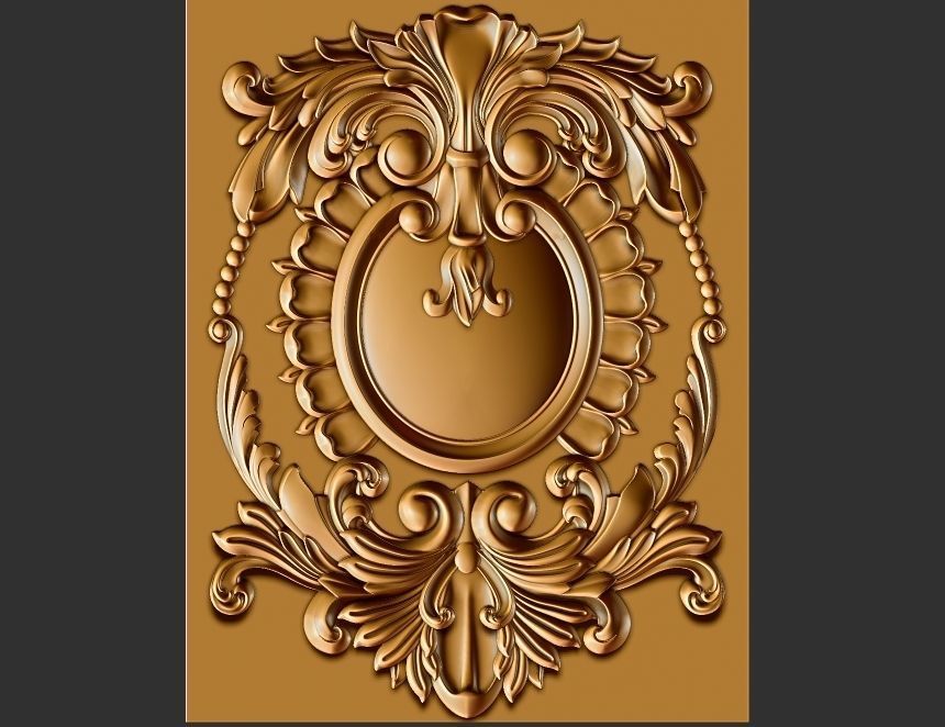 carved panel 3D model_1