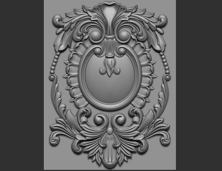 carved panel 3D model_2
