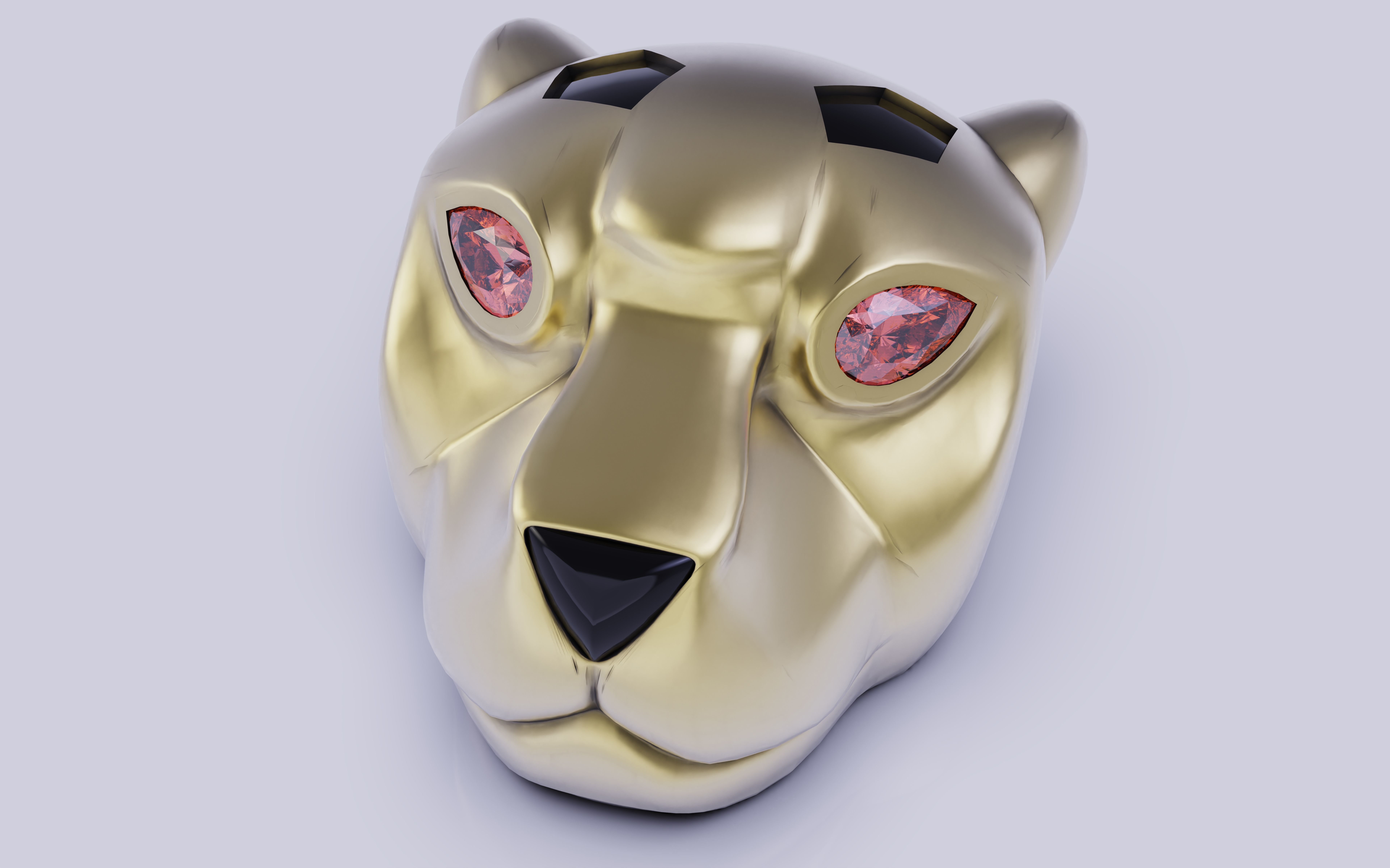 Panther head pendent 3D print model_8