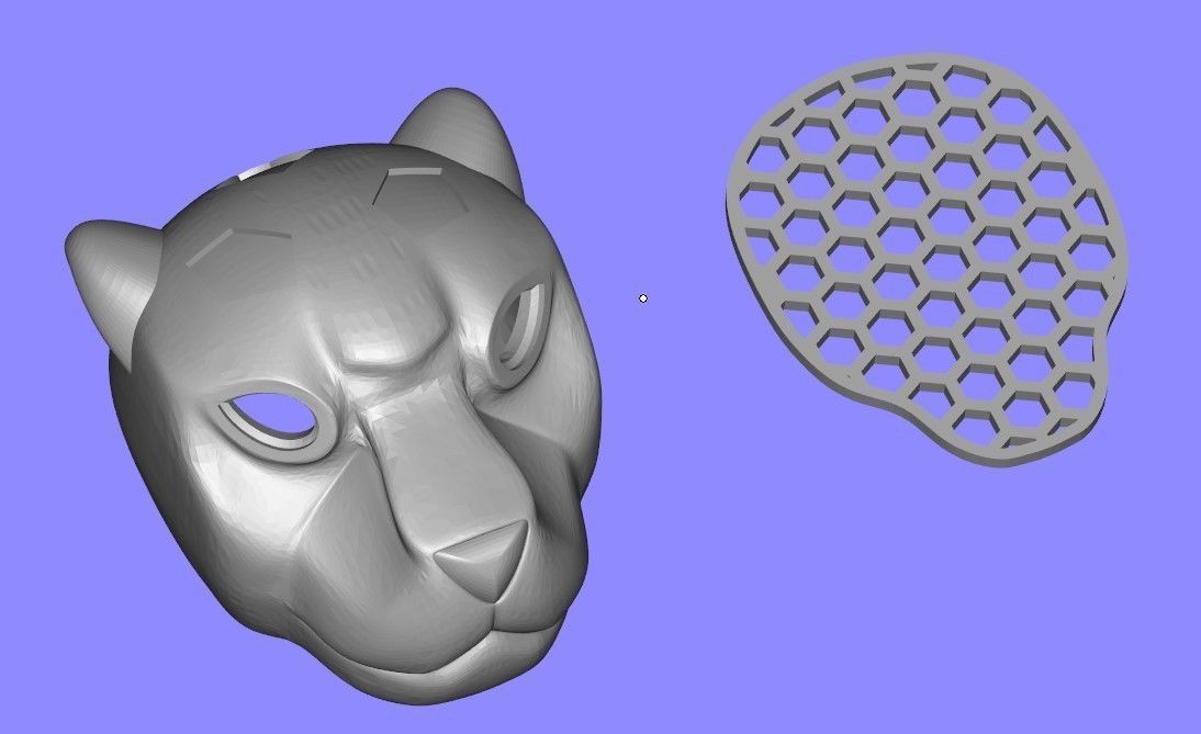 Panther head pendent 3D print model_13