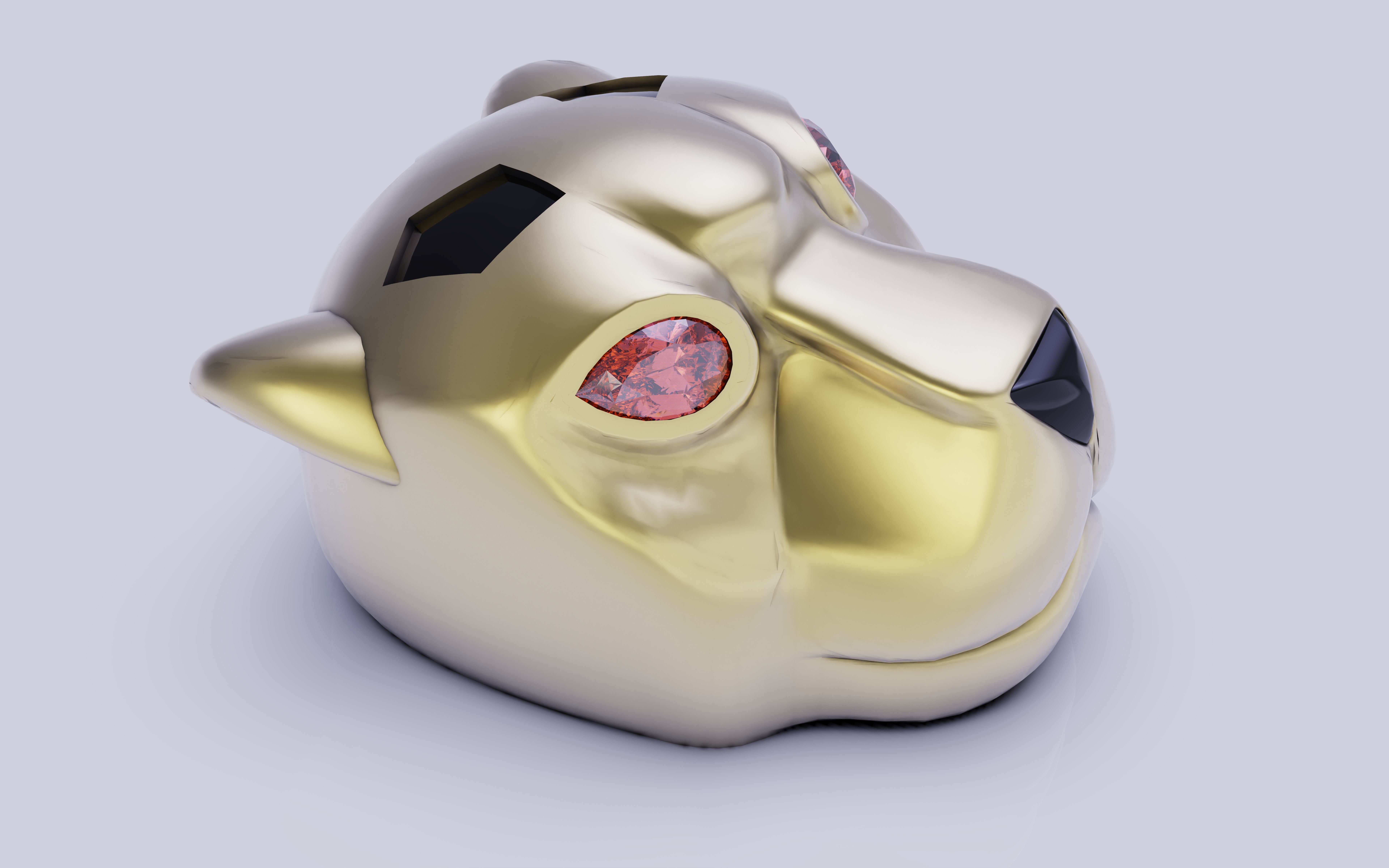 Panther head pendent 3D print model_10