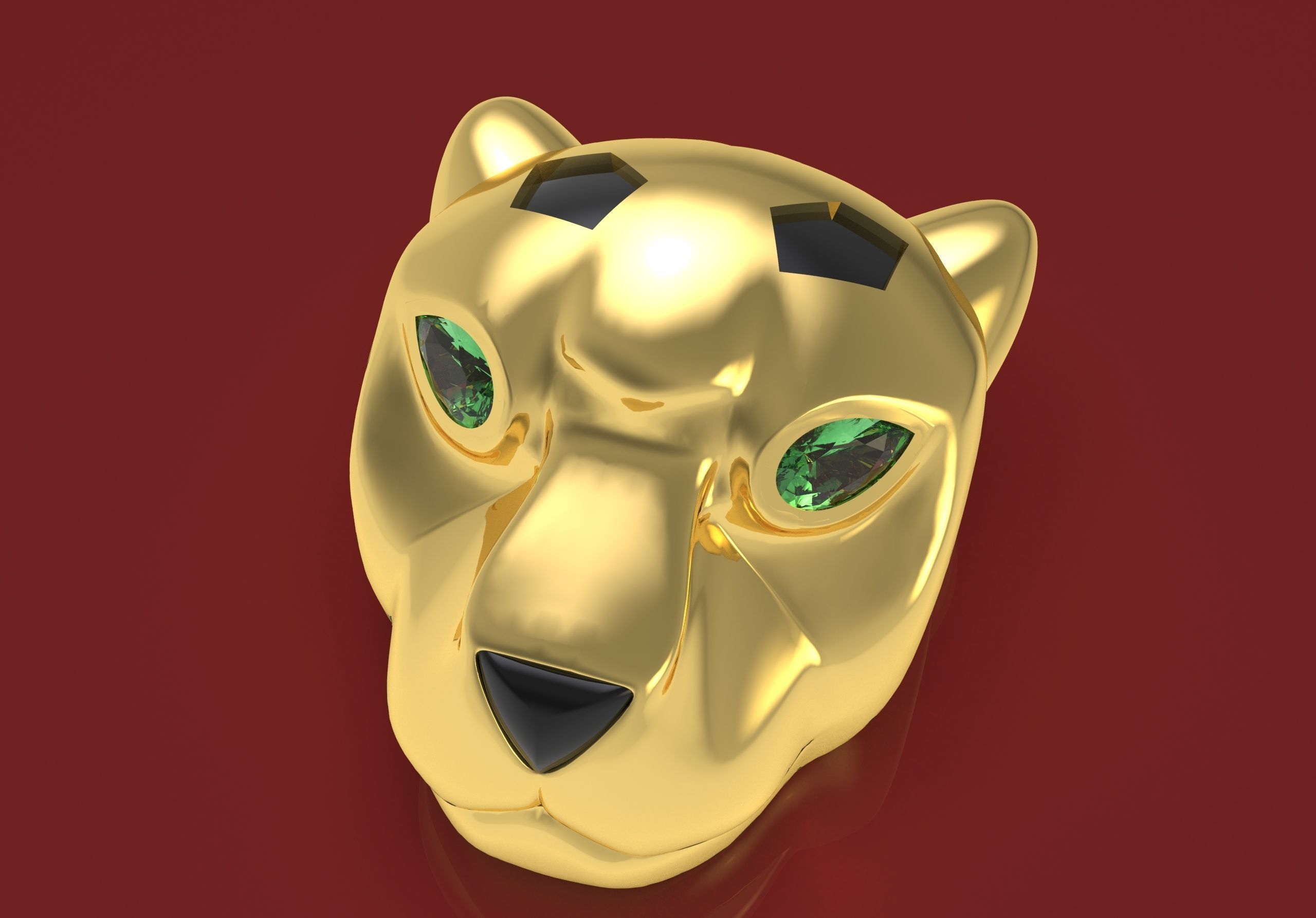 Panther head pendent 3D print model_6