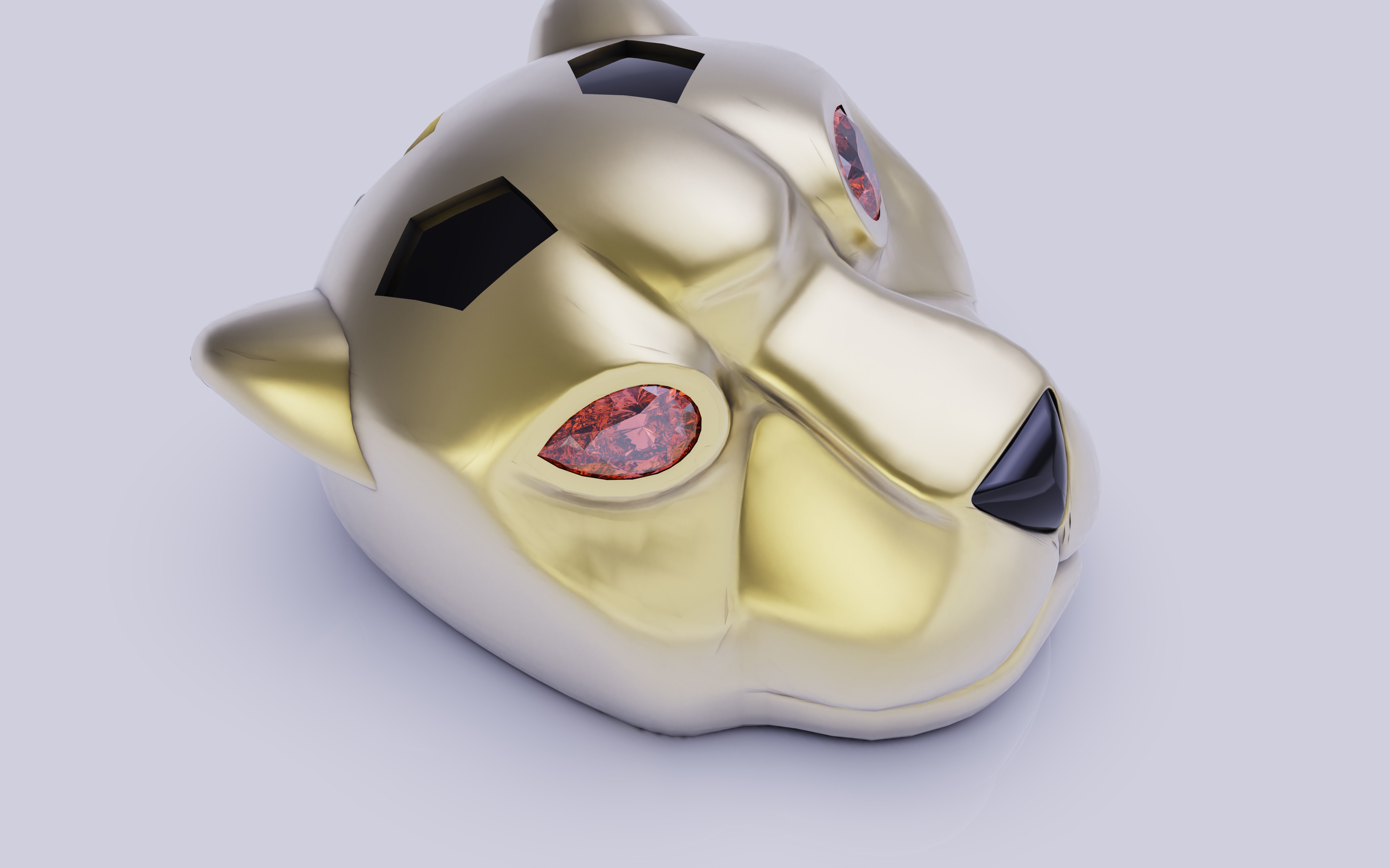 Panther head pendent 3D print model_9