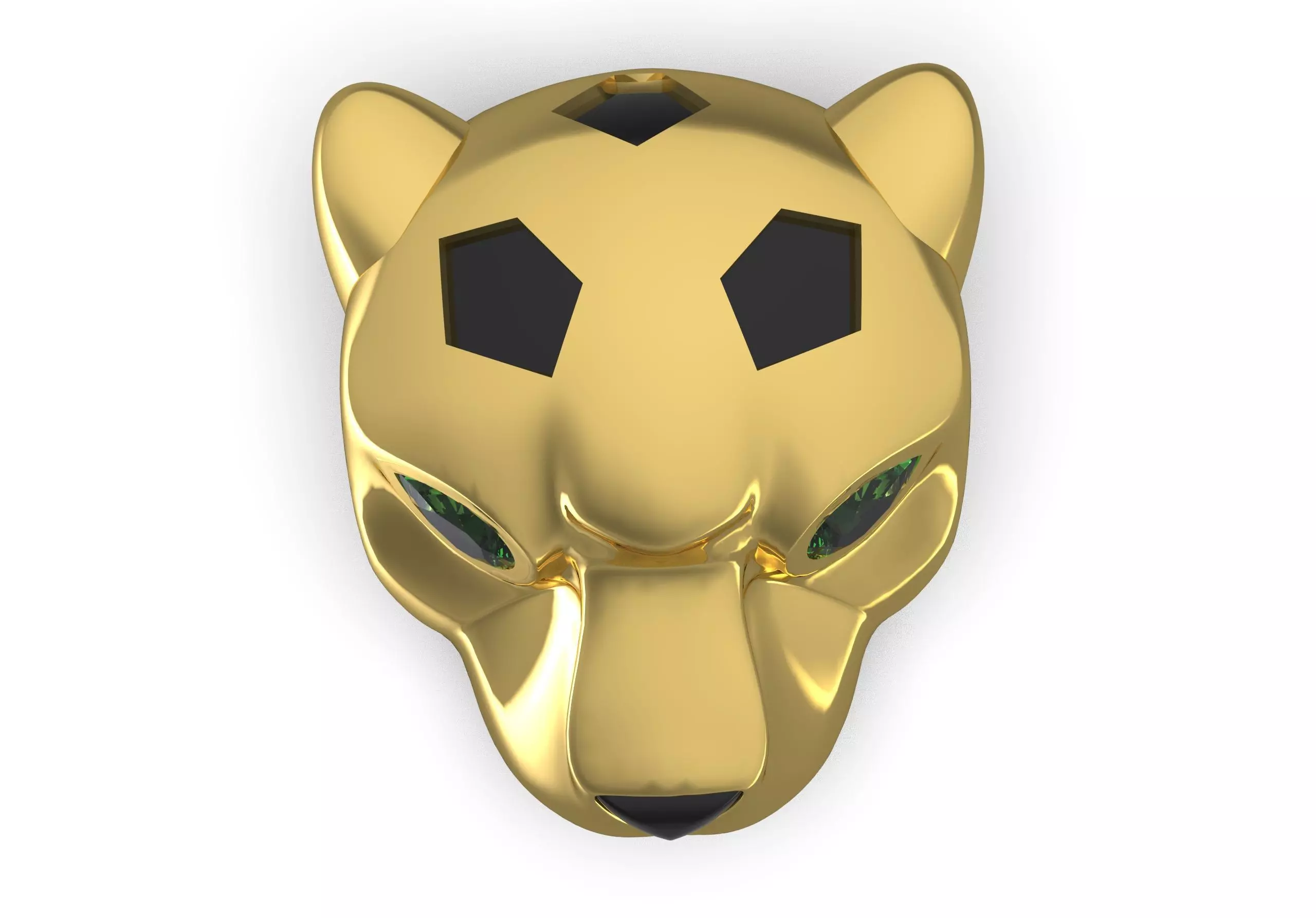 Panther head pendent 3D print model_0