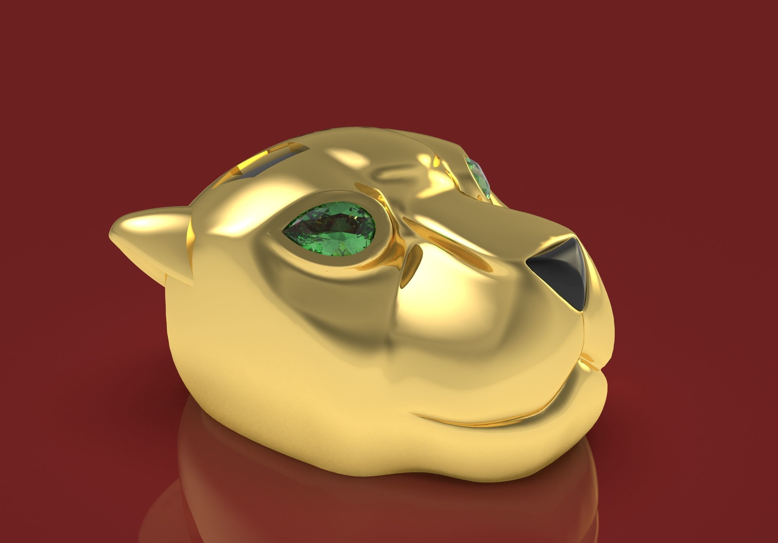 Panther head pendent 3D print model_4