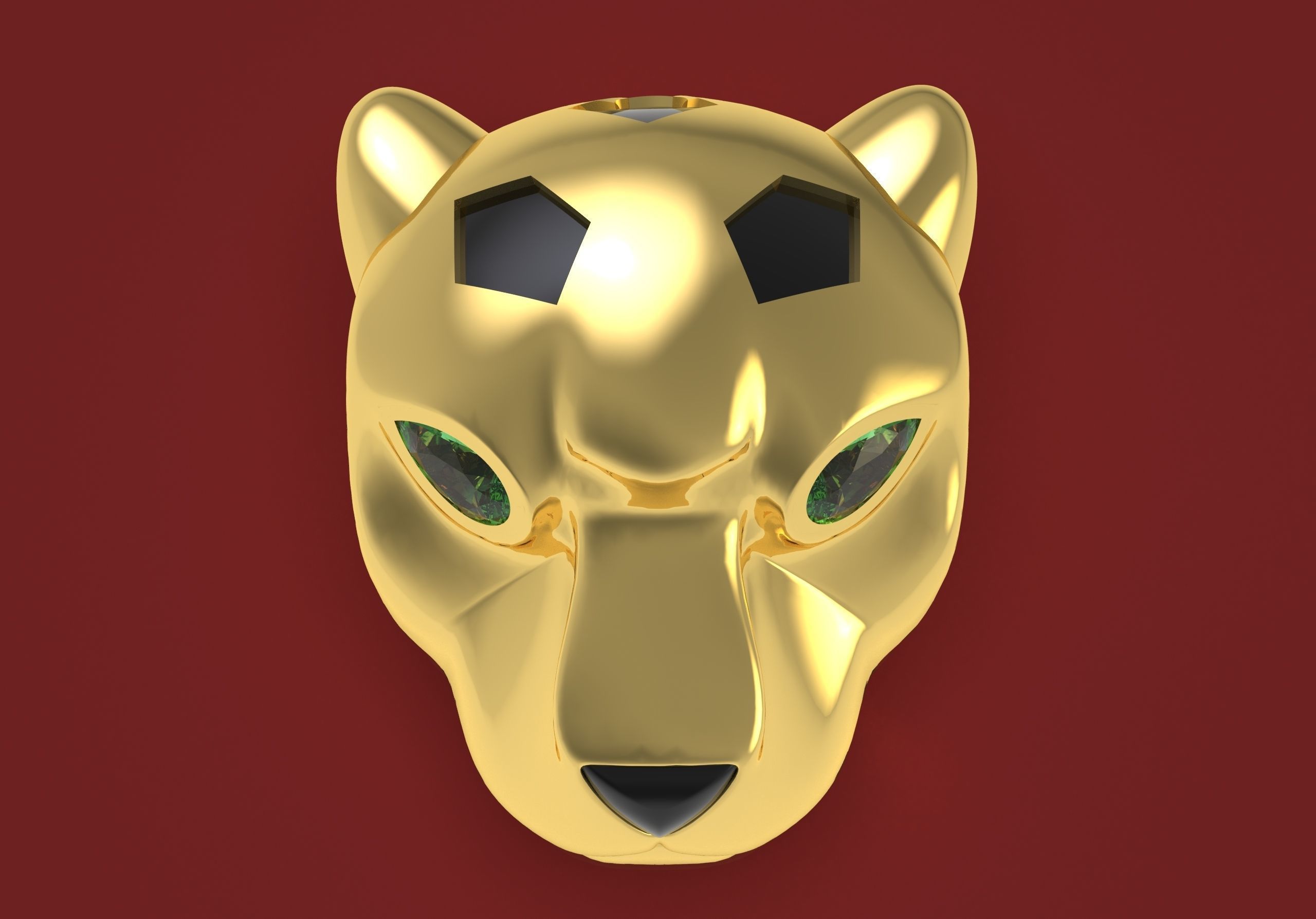 Panther head pendent 3D print model_5