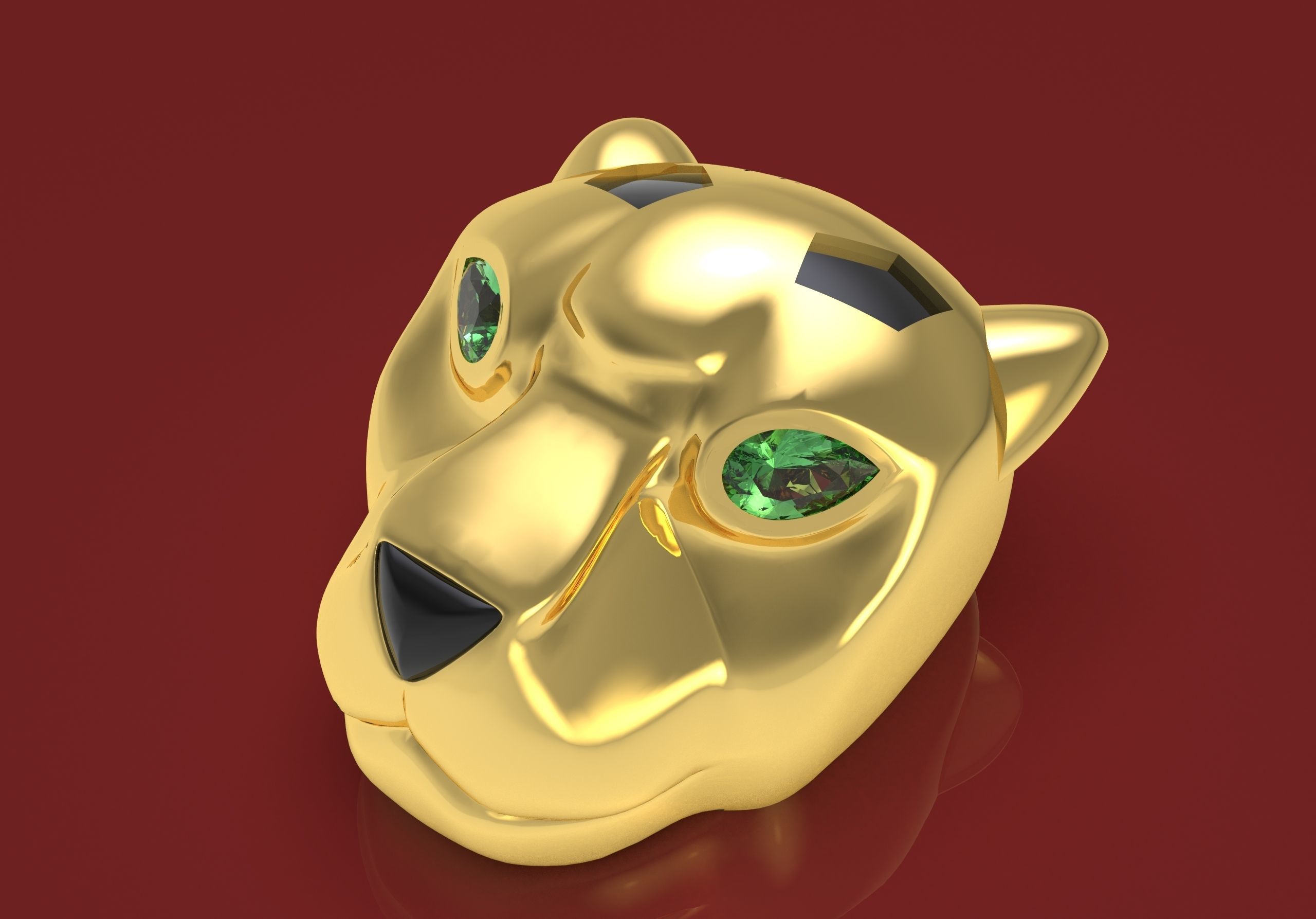 Panther head pendent 3D print model_3