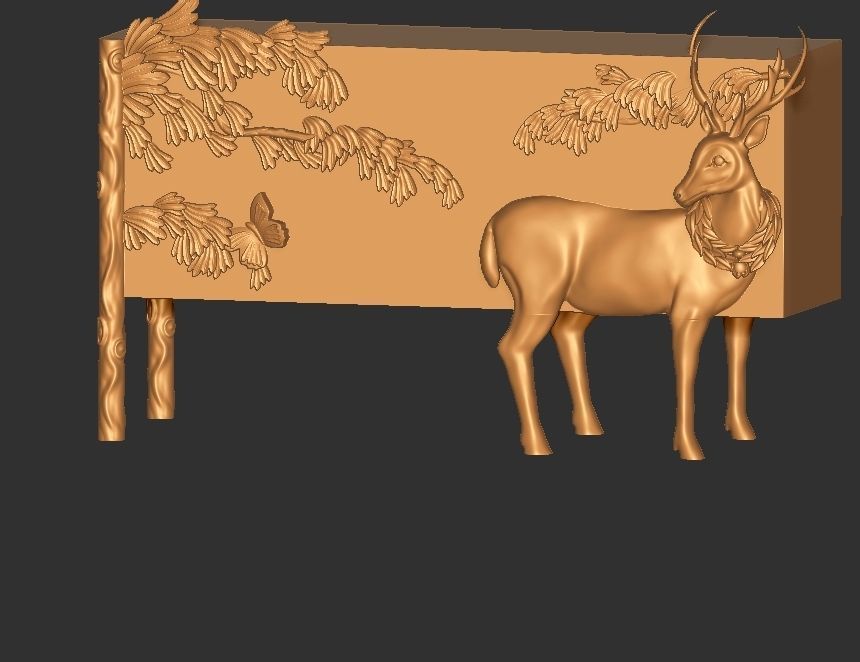 Handcarved Land and Sky Buffet 3D model_8