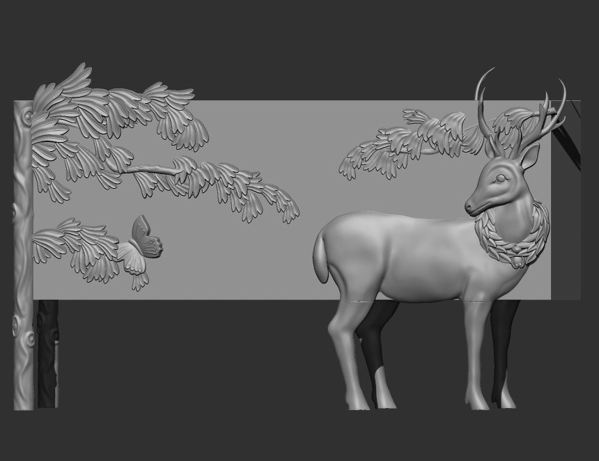 Handcarved Land and Sky Buffet 3D model_13