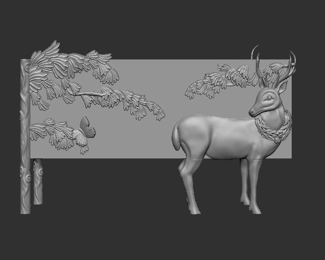 Handcarved Land and Sky Buffet 3D model_1