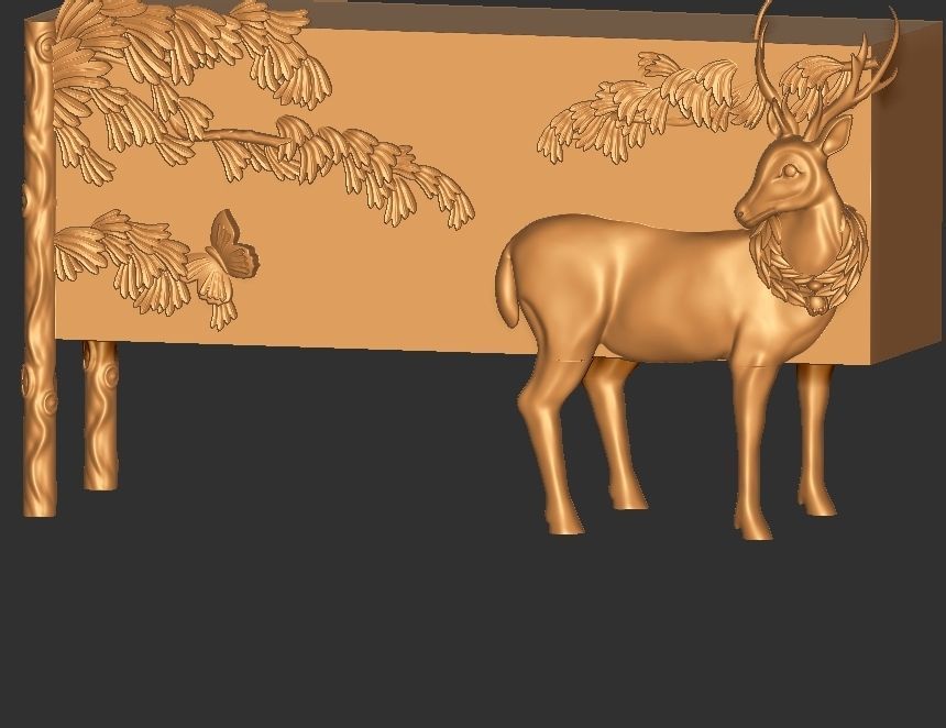 Handcarved Land and Sky Buffet 3D model_9