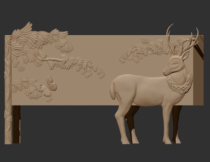 Handcarved Land and Sky Buffet 3D model_10