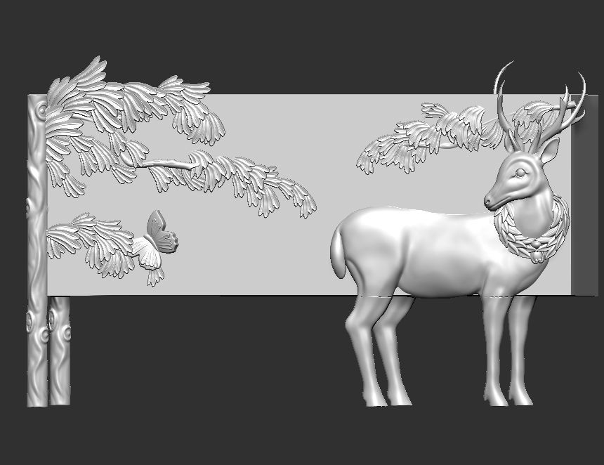 Handcarved Land and Sky Buffet 3D model_3