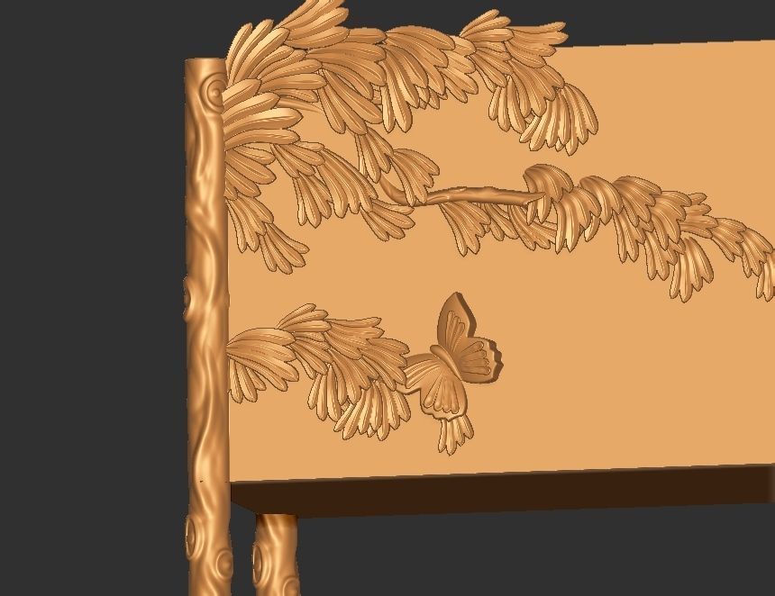 Handcarved Land and Sky Buffet 3D model_17