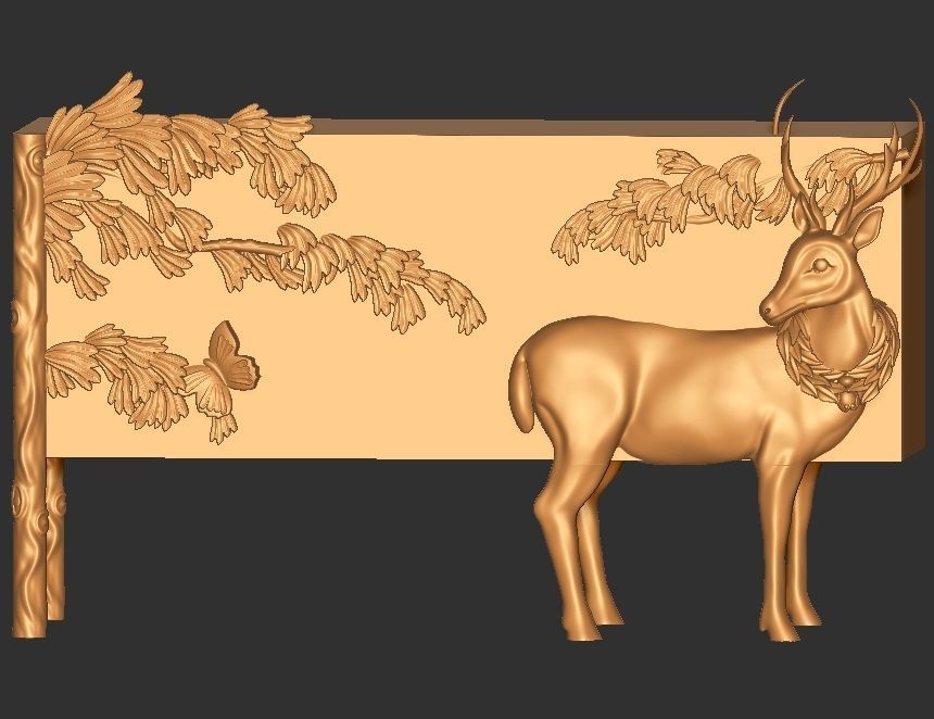 Handcarved Land and Sky Buffet 3D model_5