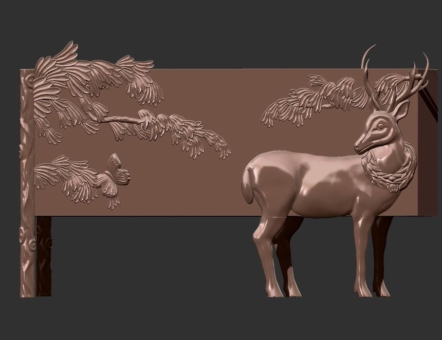 Handcarved Land and Sky Buffet 3D model_22