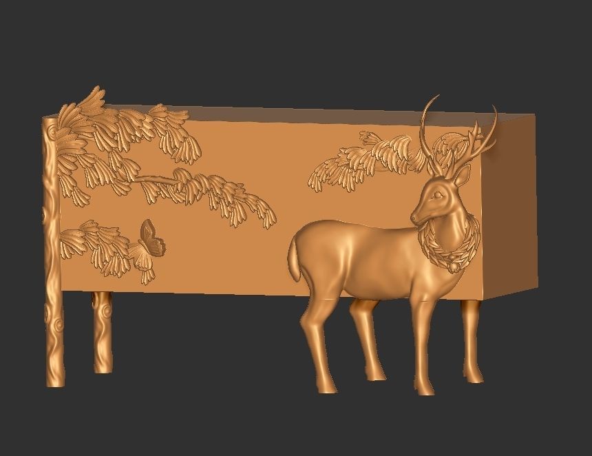 Handcarved Land and Sky Buffet 3D model_16