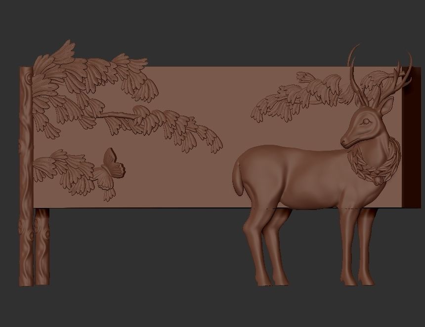 Handcarved Land and Sky Buffet 3D model_21