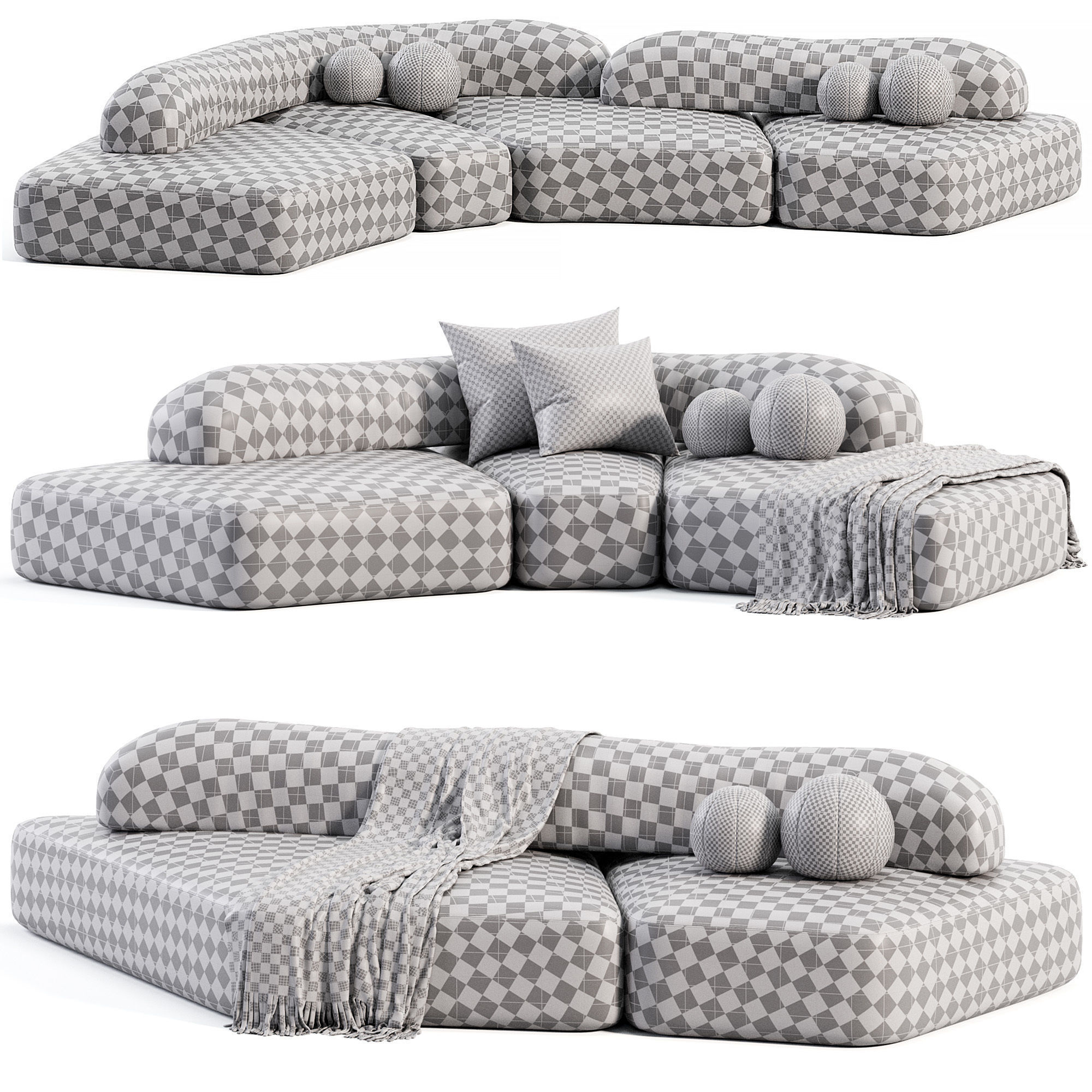 On The Rocks Sofa By Monologuelondon Low-poly 3D model_4