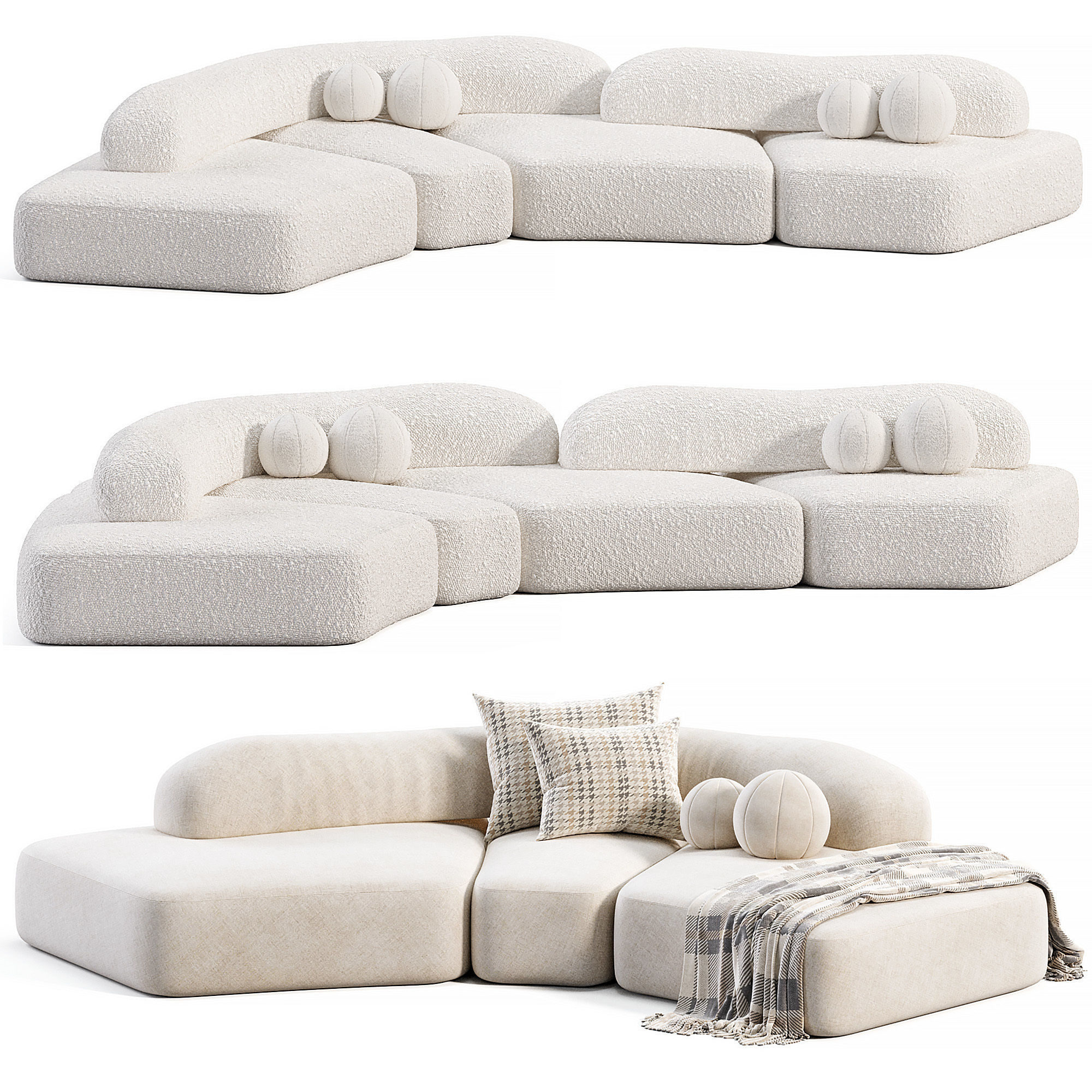 On The Rocks Sofa By Monologuelondon Low-poly 3D model_3