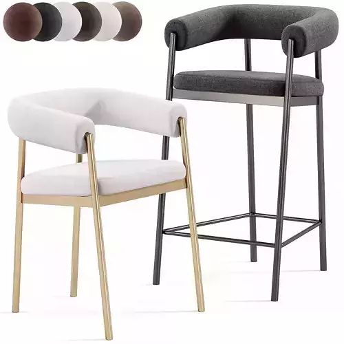 Chair Manchester By Deephouse Low-poly 3D model