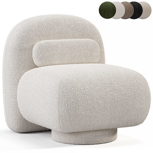 Armchair Koto Cozy Ivory Low-poly 3D model