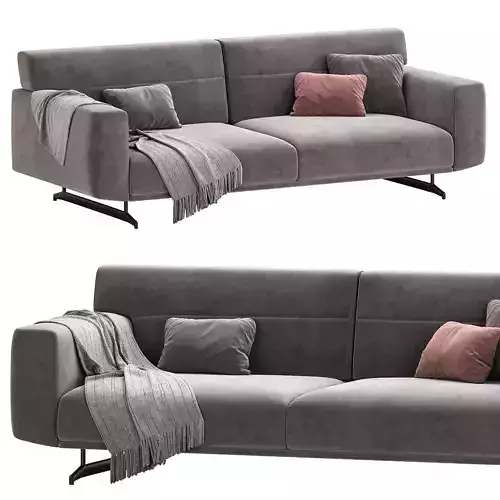 Raven Mechanism 3 Seat Gray Sofa 3D model