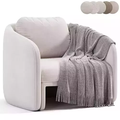 Fauteuil Bas Tissu Bouclette By Laredoute Low-poly 3D model