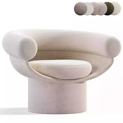 Armchair Bowl Wood Option Total Fabric Option