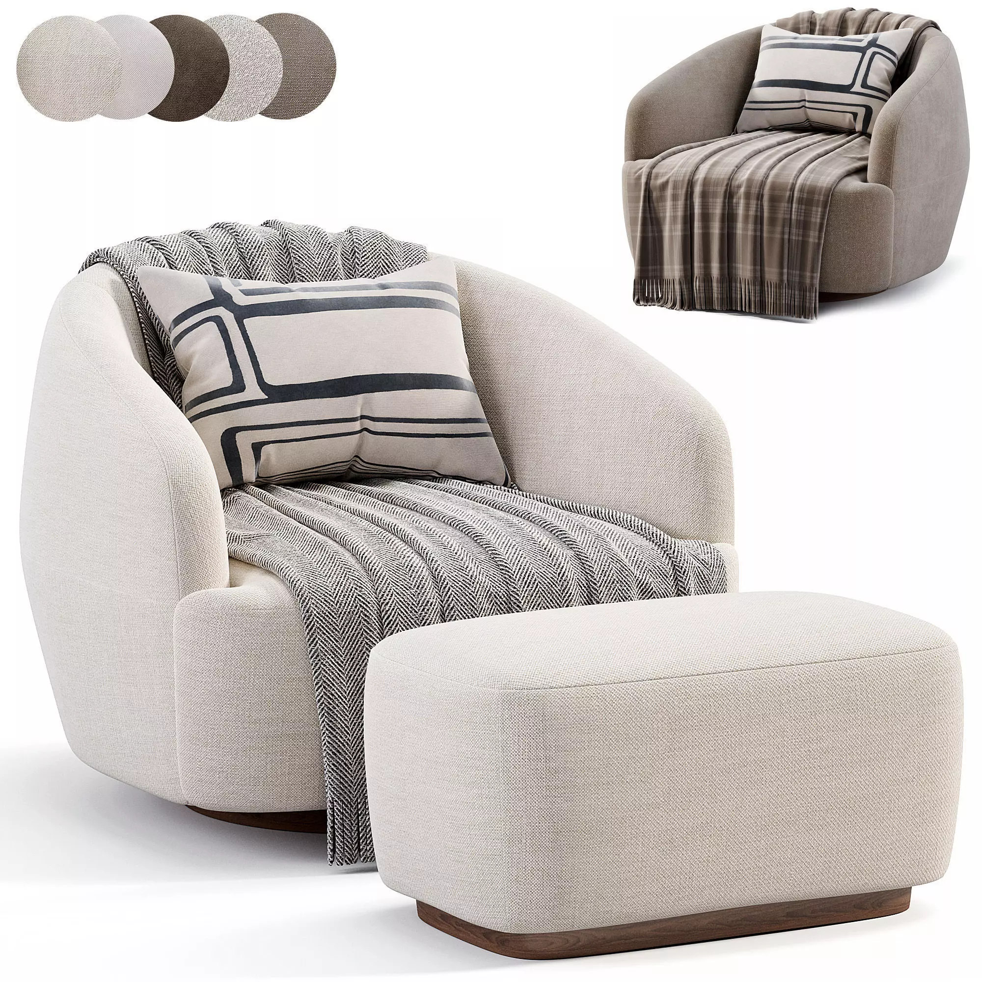 Sumo Lounge Chair By Hollyhunt Low-poly 3D model_0