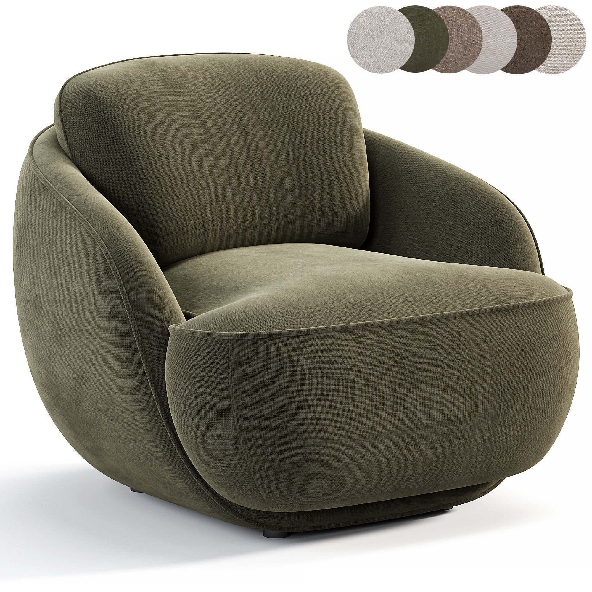 Alpine Armchair By Laredoute Low-poly 3D model_1