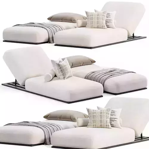 Joy Outdoor Fabric Sun Lounge Set With Side