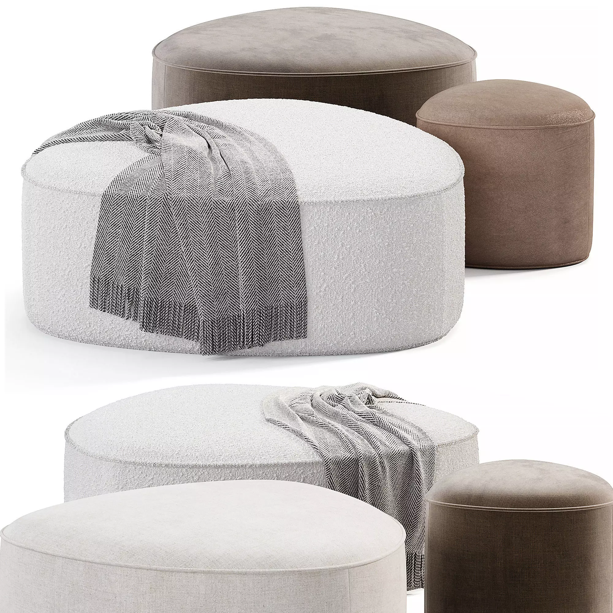 GOGO Pouf By Leyform Low-poly 3D model_0