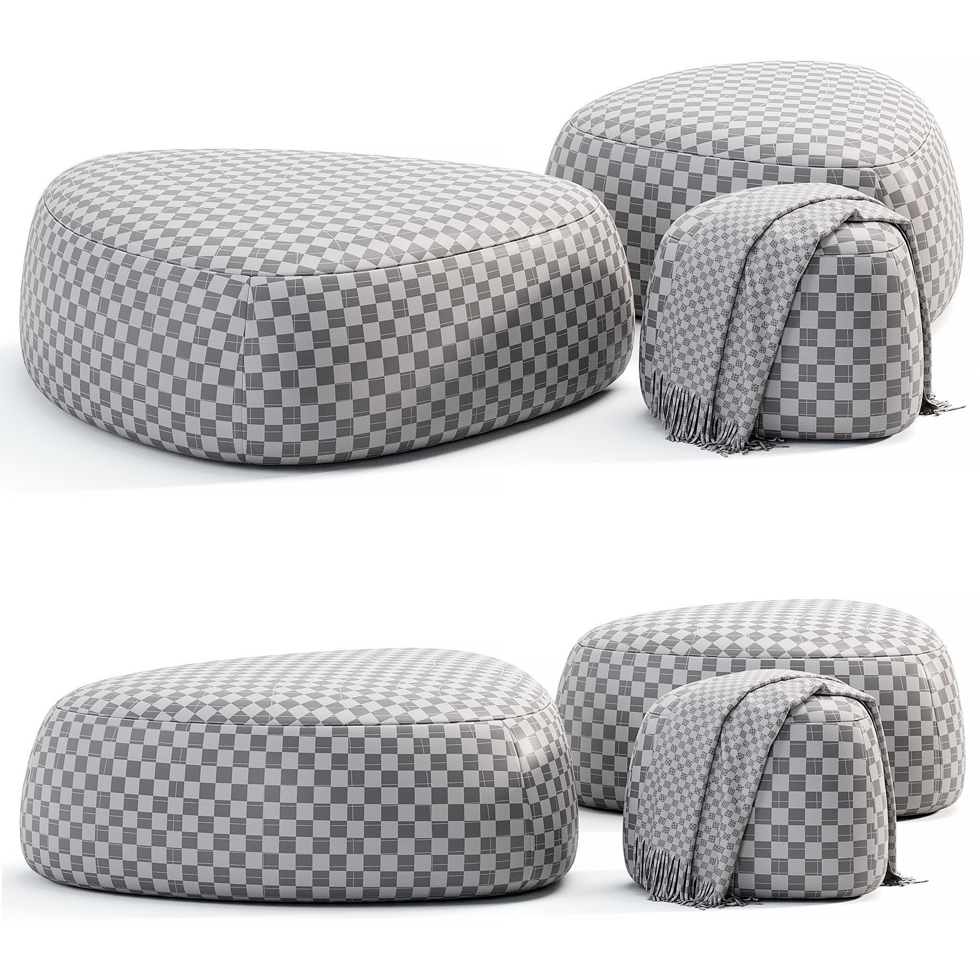 Pebble Ottoman By Westelm Low-poly 3D model_5