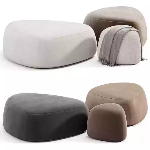 Pebble Ottoman By Westelm Low-poly 3D model