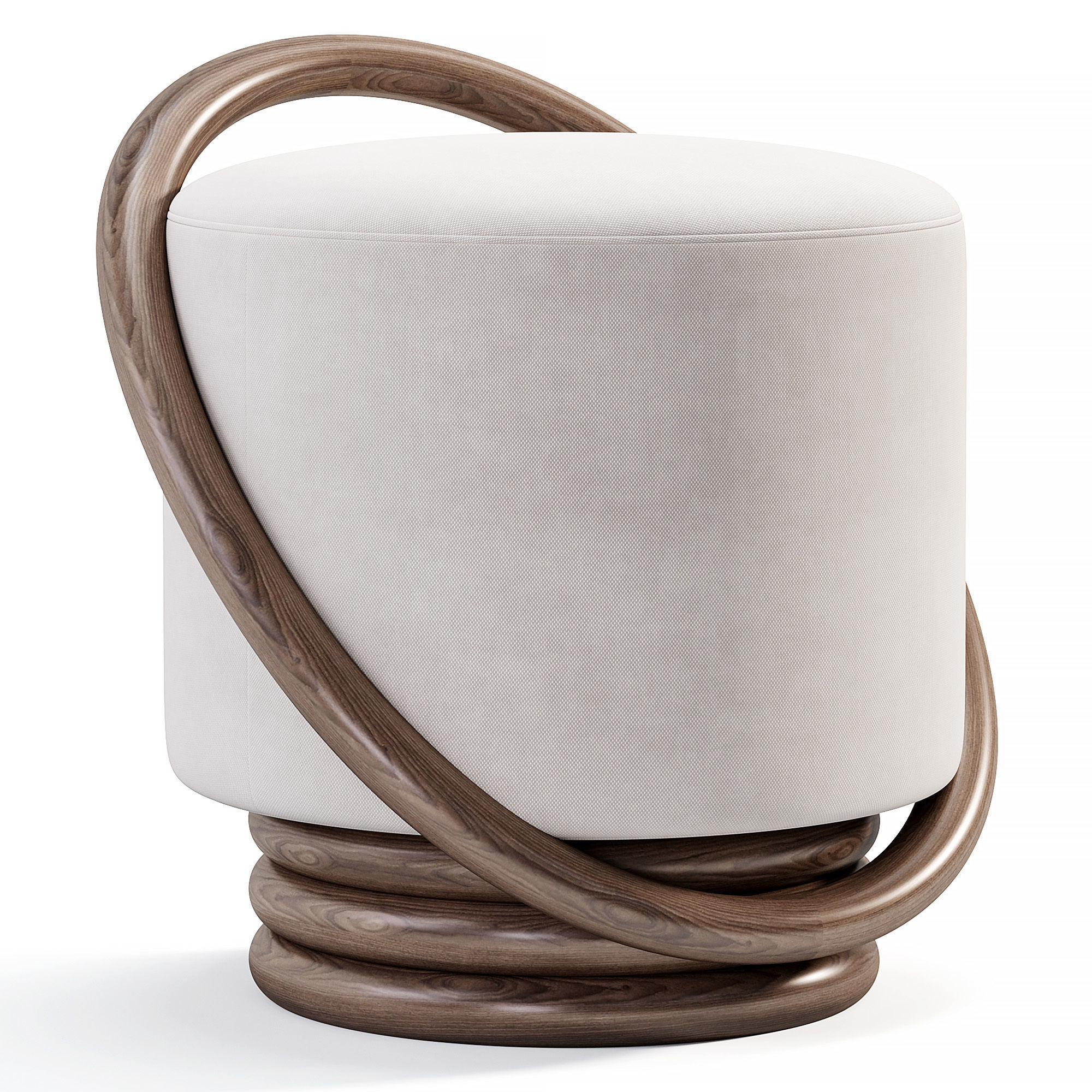 Hoop Walnut Stool By 1stdibs Low-poly 3D model_3