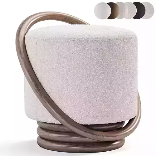Hoop Walnut Stool By 1stdibs Low-poly 3D model