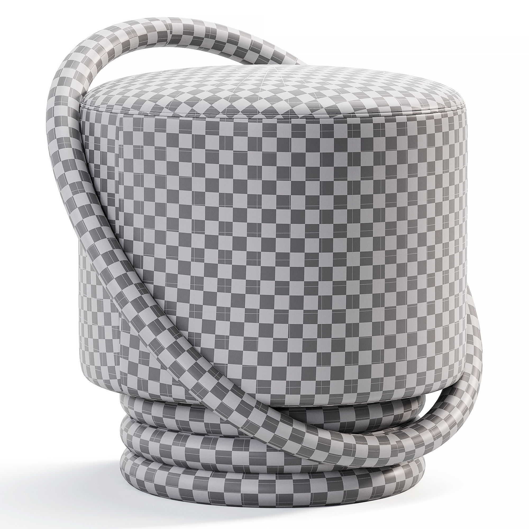 Hoop Walnut Stool By 1stdibs Low-poly 3D model_6