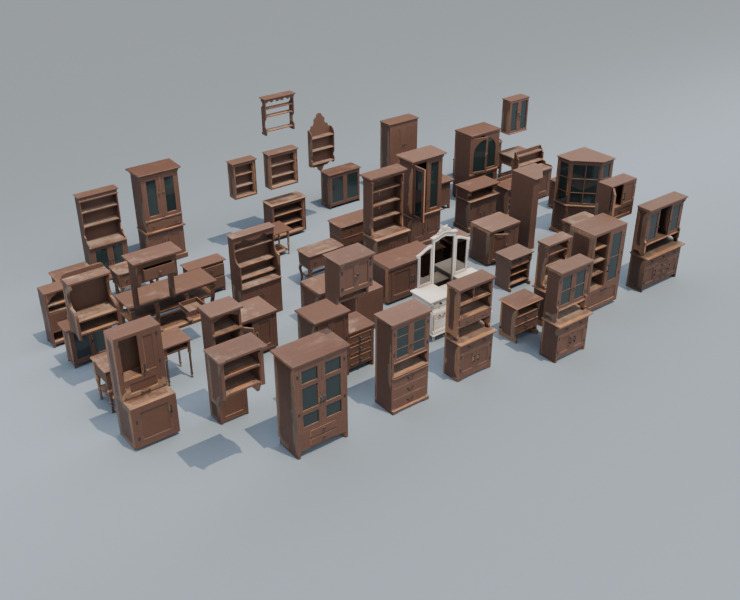 Fifty Plus Cabinet Set 3D model_65