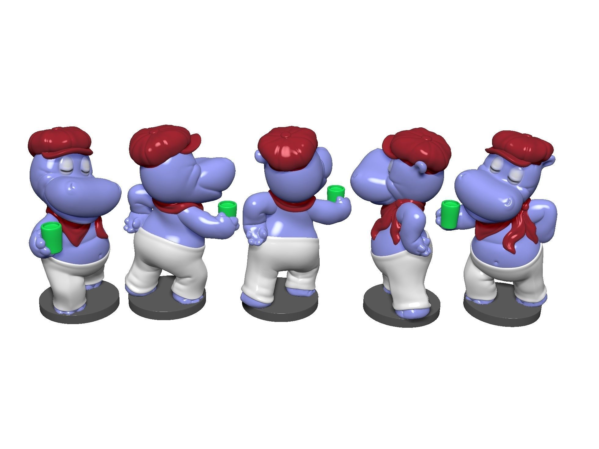 HIPPO SASHA SONNENDECK FOR 3D PRINT STL 3D print model_13