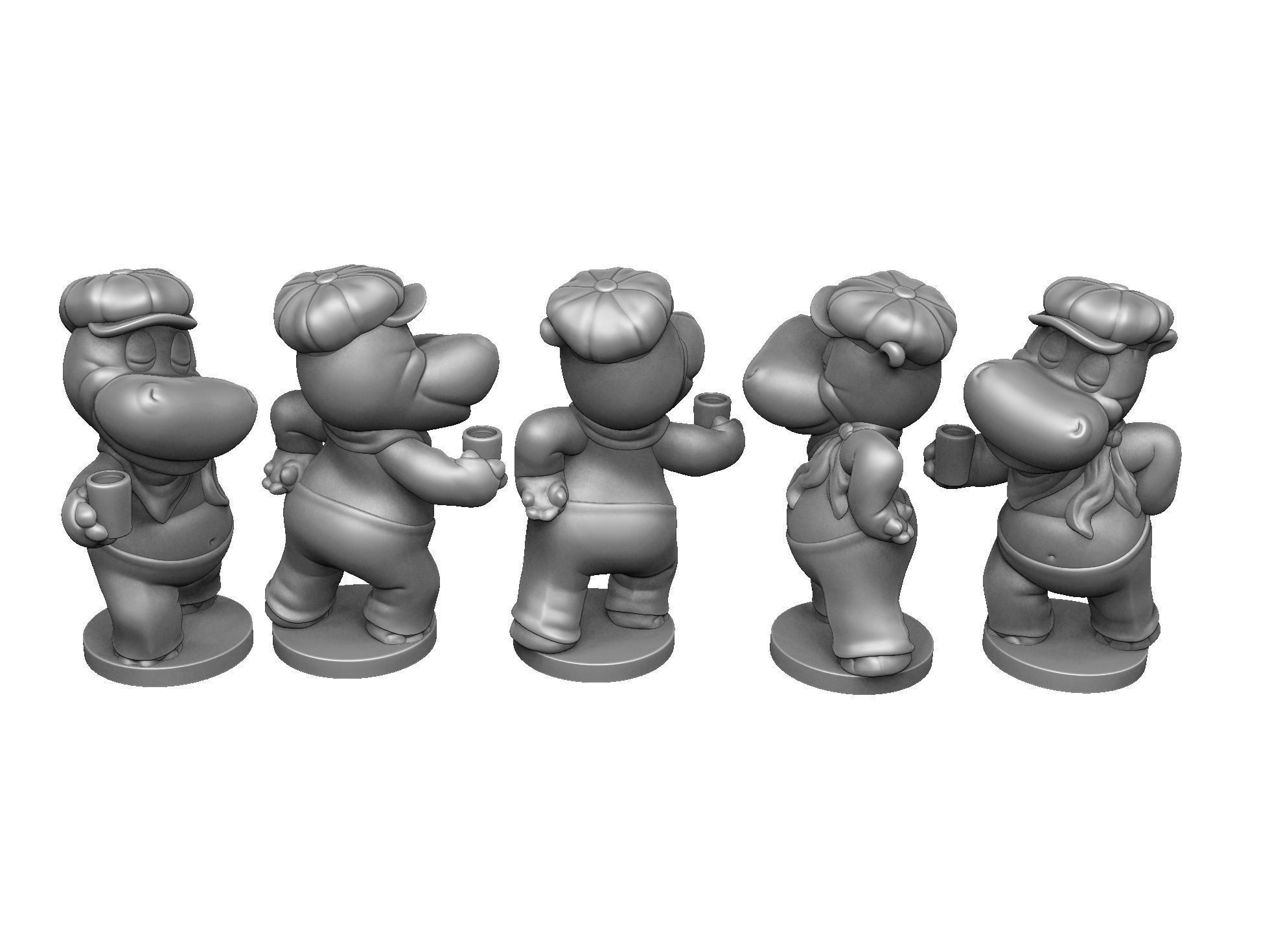 HIPPO SASHA SONNENDECK FOR 3D PRINT STL 3D print model_14