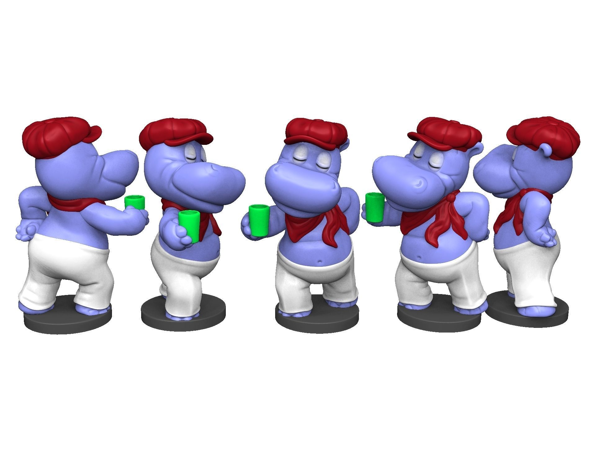 HIPPO SASHA SONNENDECK FOR 3D PRINT STL 3D print model_10