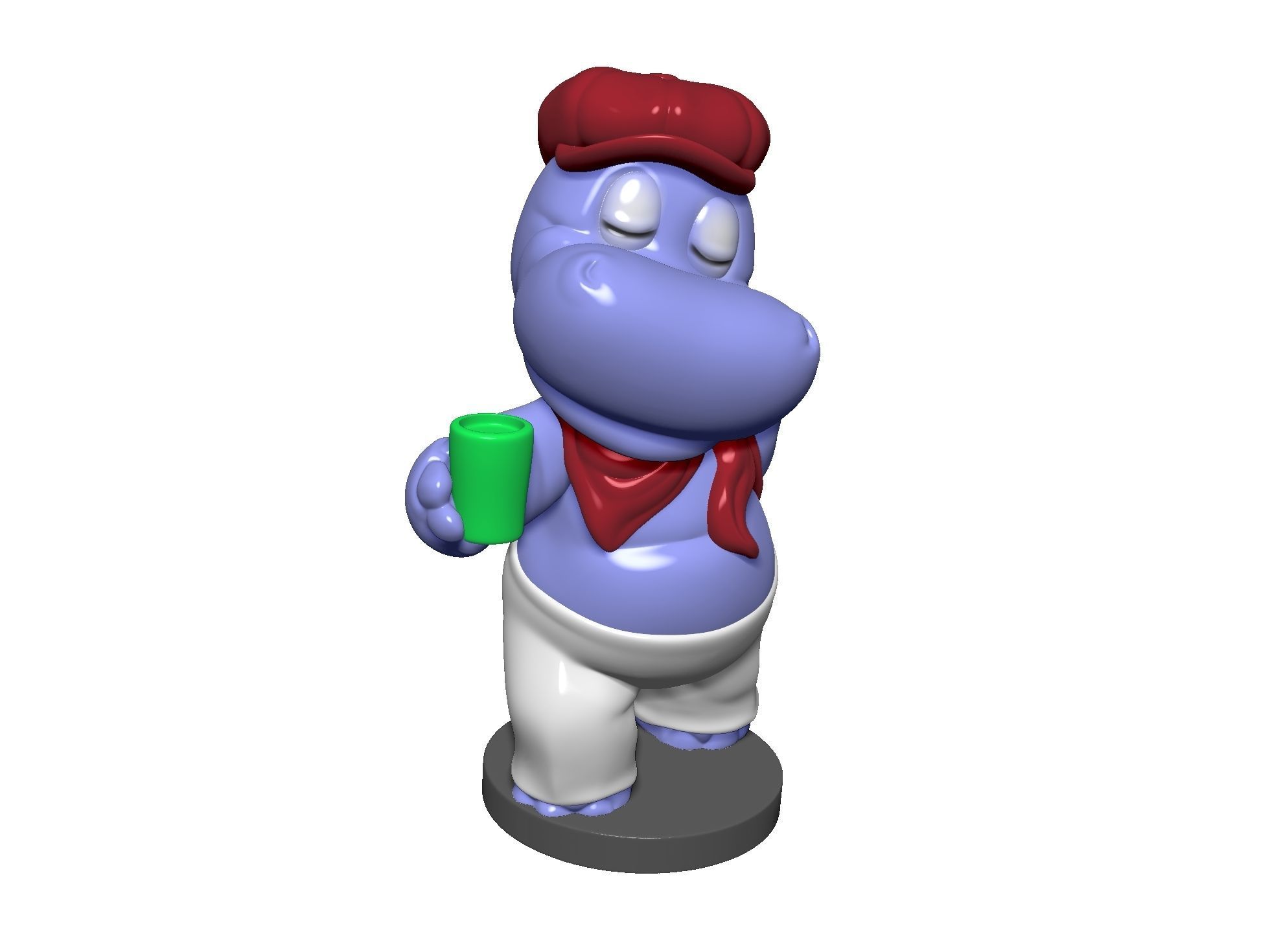 HIPPO SASHA SONNENDECK FOR 3D PRINT STL 3D print model_1