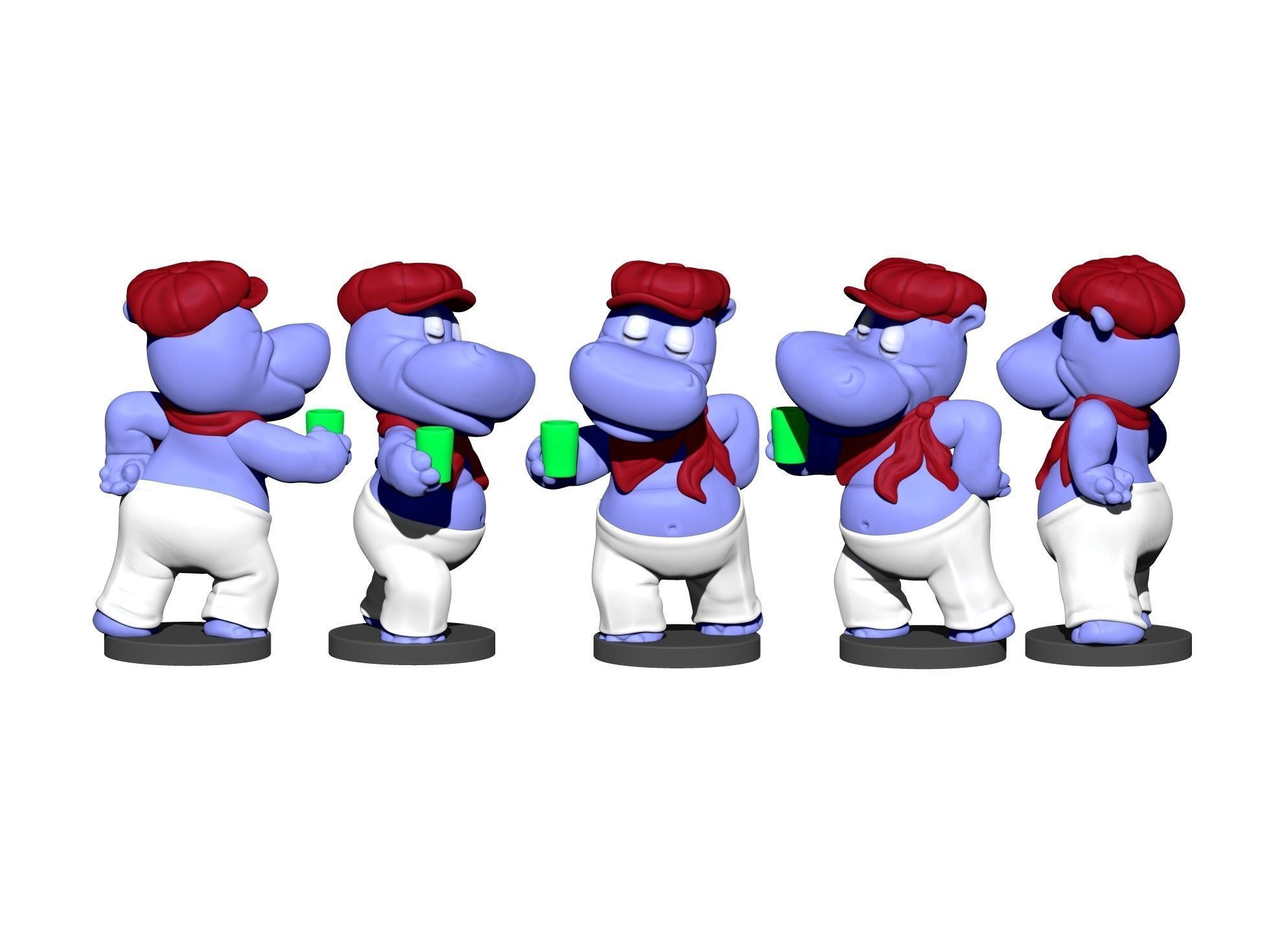 HIPPO SASHA SONNENDECK FOR 3D PRINT STL 3D print model_9