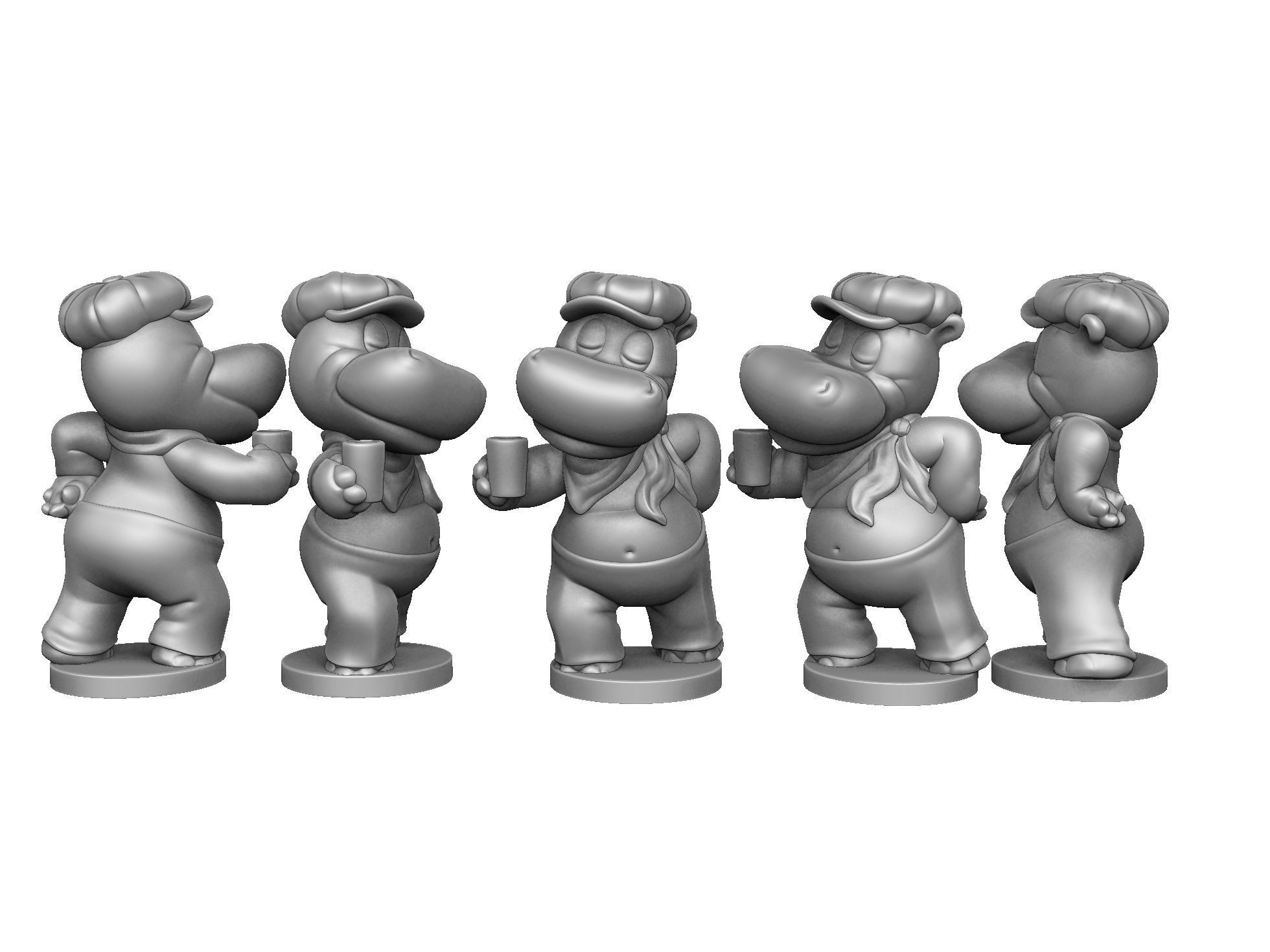 HIPPO SASHA SONNENDECK FOR 3D PRINT STL 3D print model_15