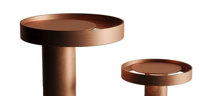Circle Table light Low-poly 3D model