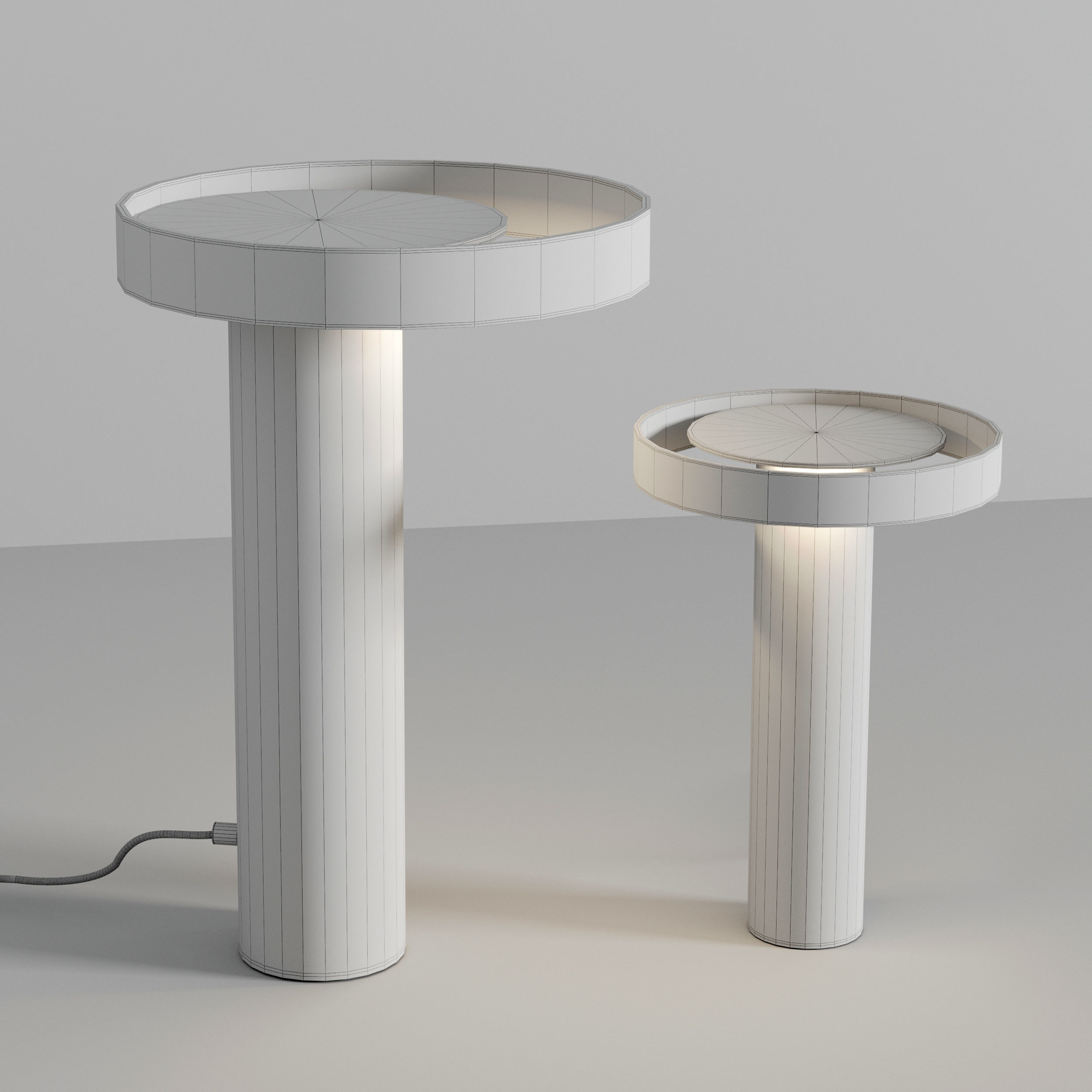 Circle Table light Low-poly 3D model_3