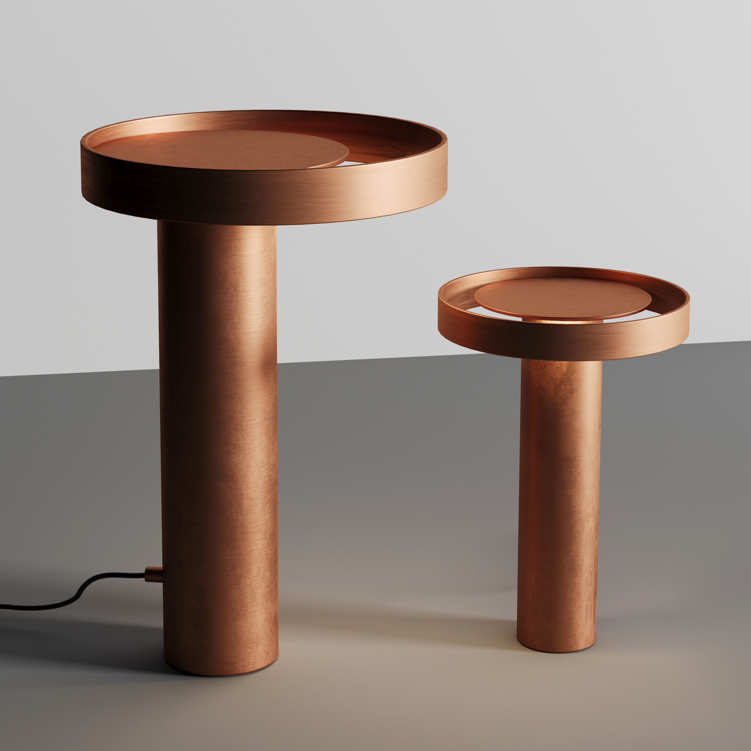 Circle Table light Low-poly 3D model_2