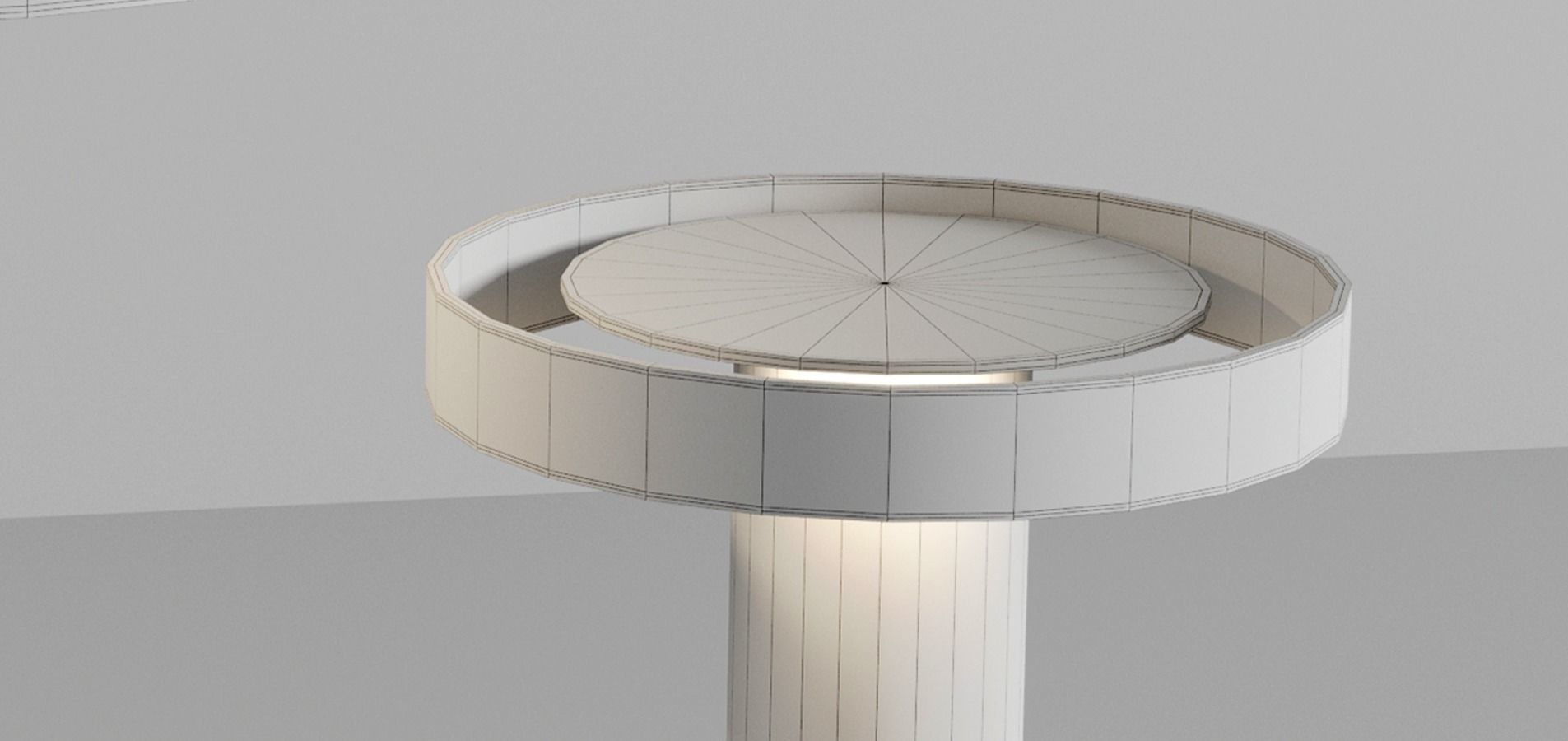 Circle Table light Low-poly 3D model_8