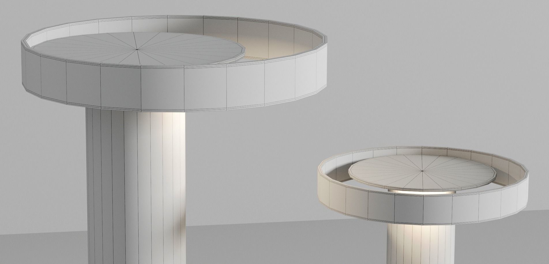 Circle Table light Low-poly 3D model_7